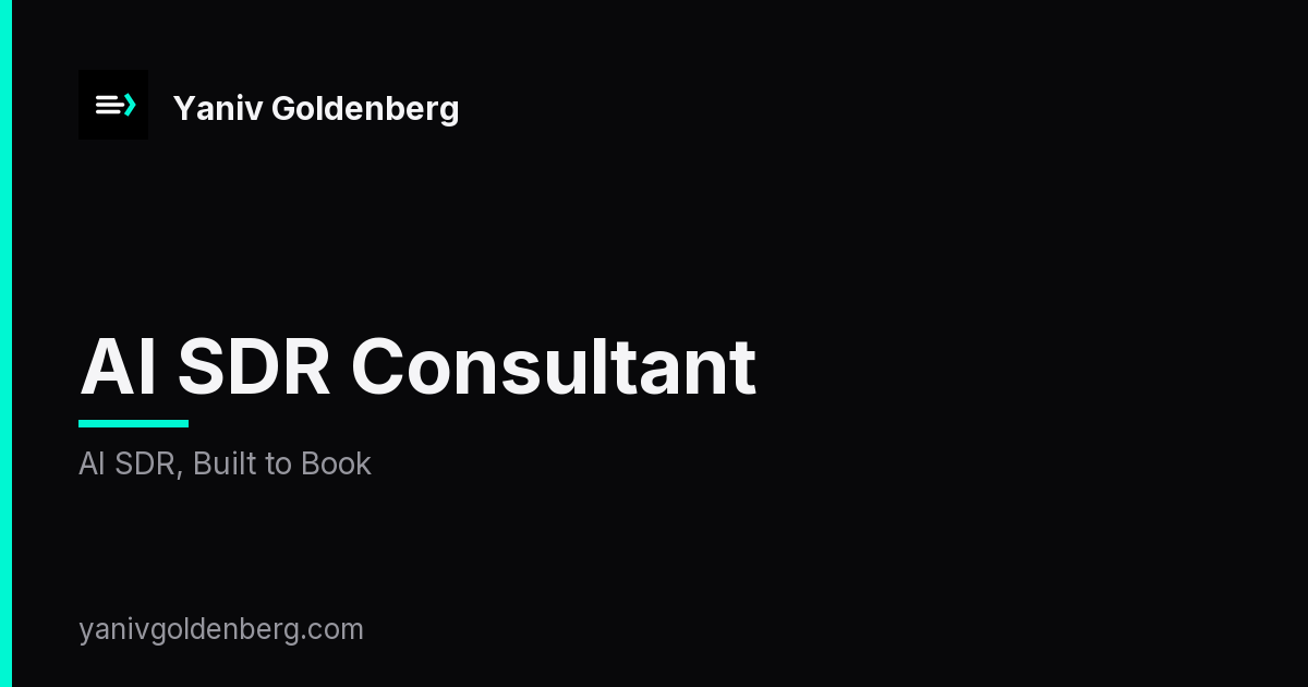 AI SDR Consultant - AI SDR, Built to Book