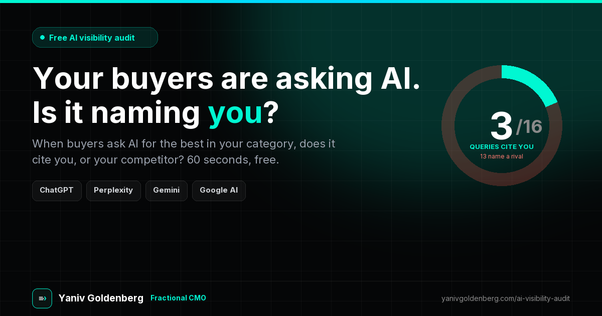 Free marketing tools: the AI Visibility Audit by Yaniv Goldenberg