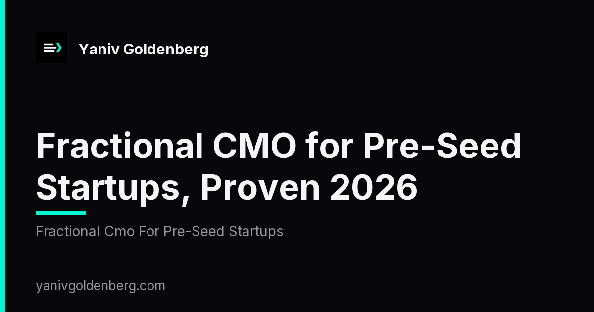 fractional cmo for pre-seed startups - Fractional CMO for Pre-Seed Startups, Proven 2026