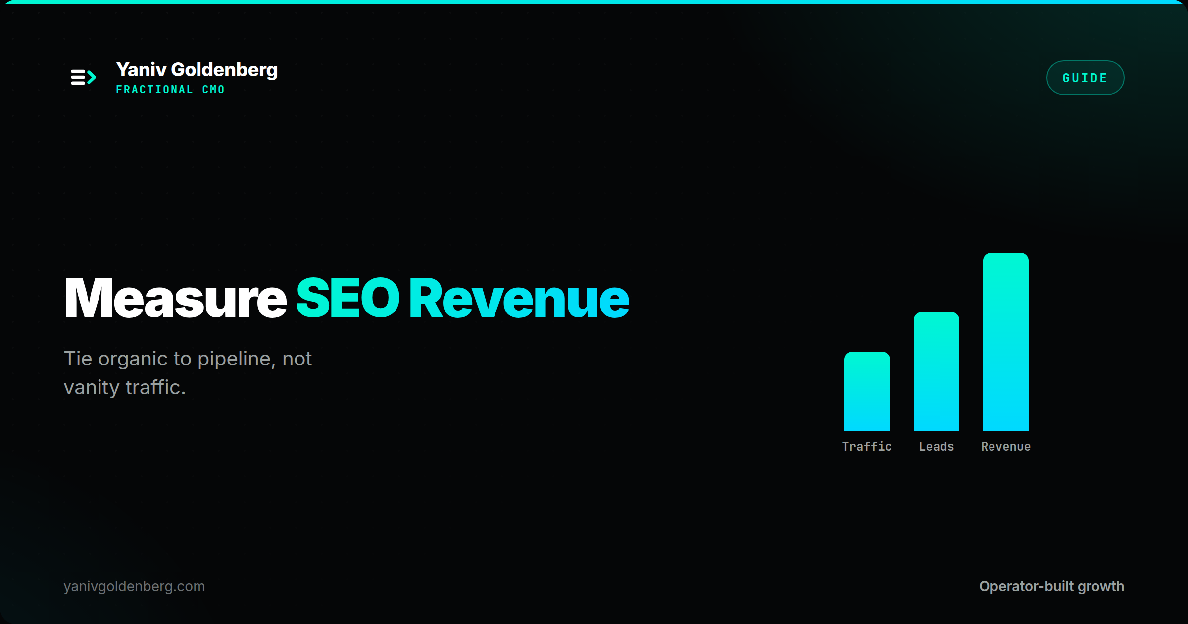 Measure SEO Revenue cover — Yaniv Goldenberg, Fractional CMO