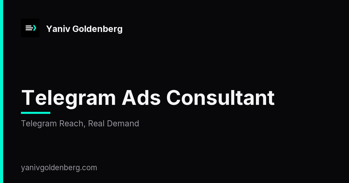 Telegram Ads Consultant - Telegram Reach, Real Demand Telegram Ads Consultant - Telegram Reach, Real Demand