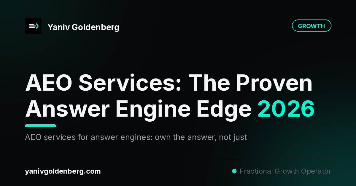 AEO services: answer engine optimization getting your brand cited by ChatGPT and Perplexity - Yaniv Goldenberg