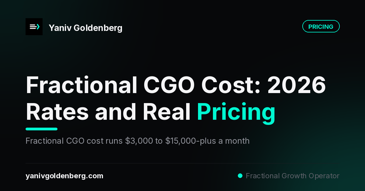 Fractional CGO cost compared to a full-time chief growth officer hire - Yaniv Goldenberg
