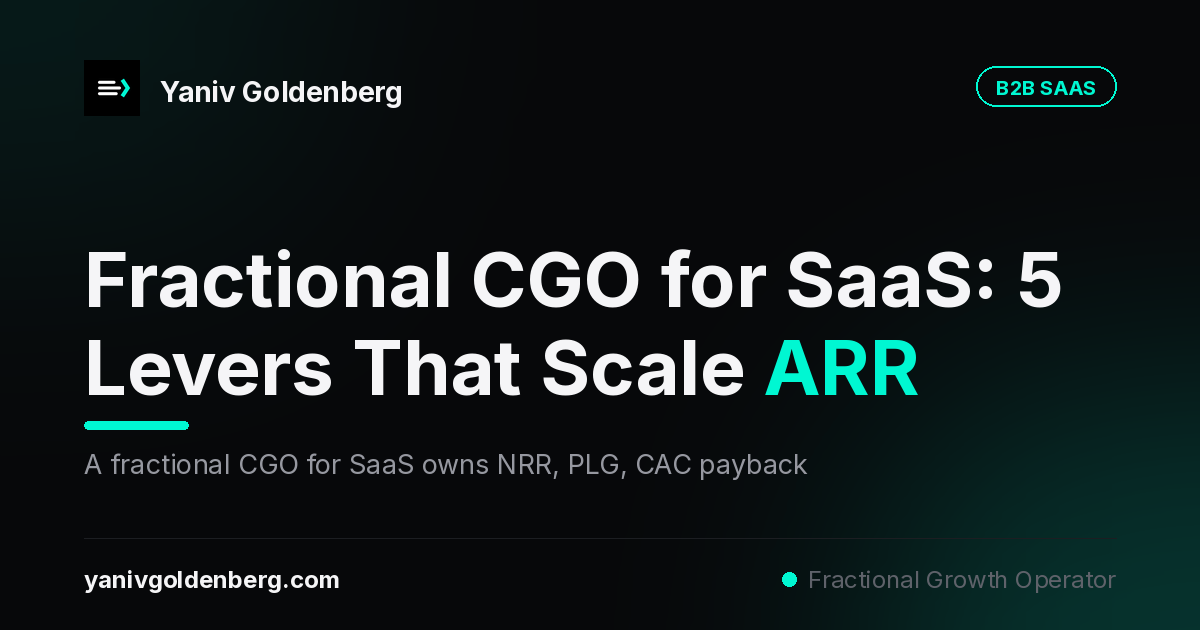 Fractional CGO for SaaS owning NRR, PLG, and CAC payback - Yaniv Goldenberg