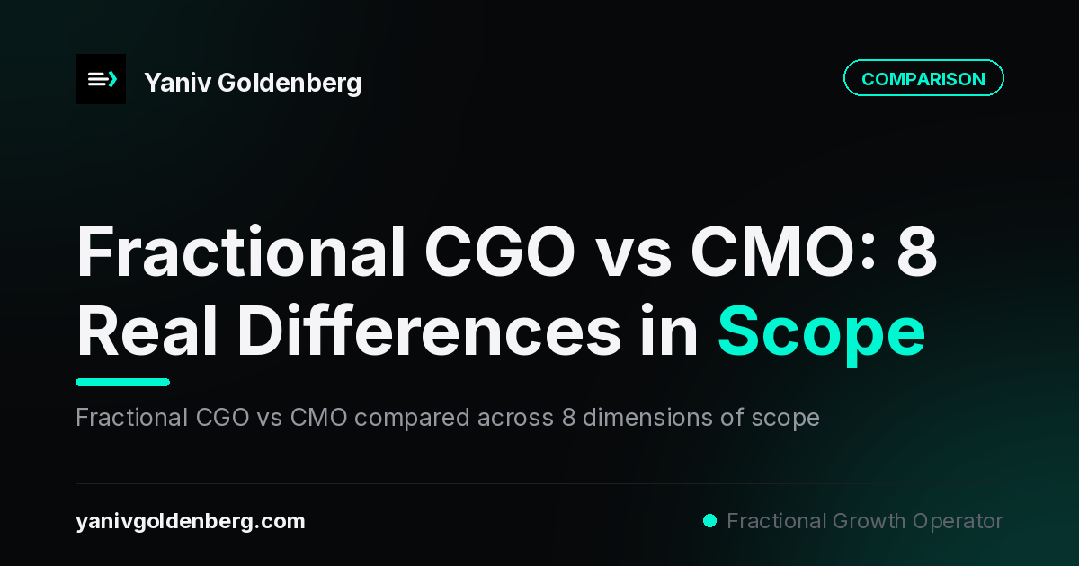 Fractional CGO vs CMO - Yaniv Goldenberg Fractional CGO vs CMO scope comparison across the revenue engine - Yaniv Goldenberg