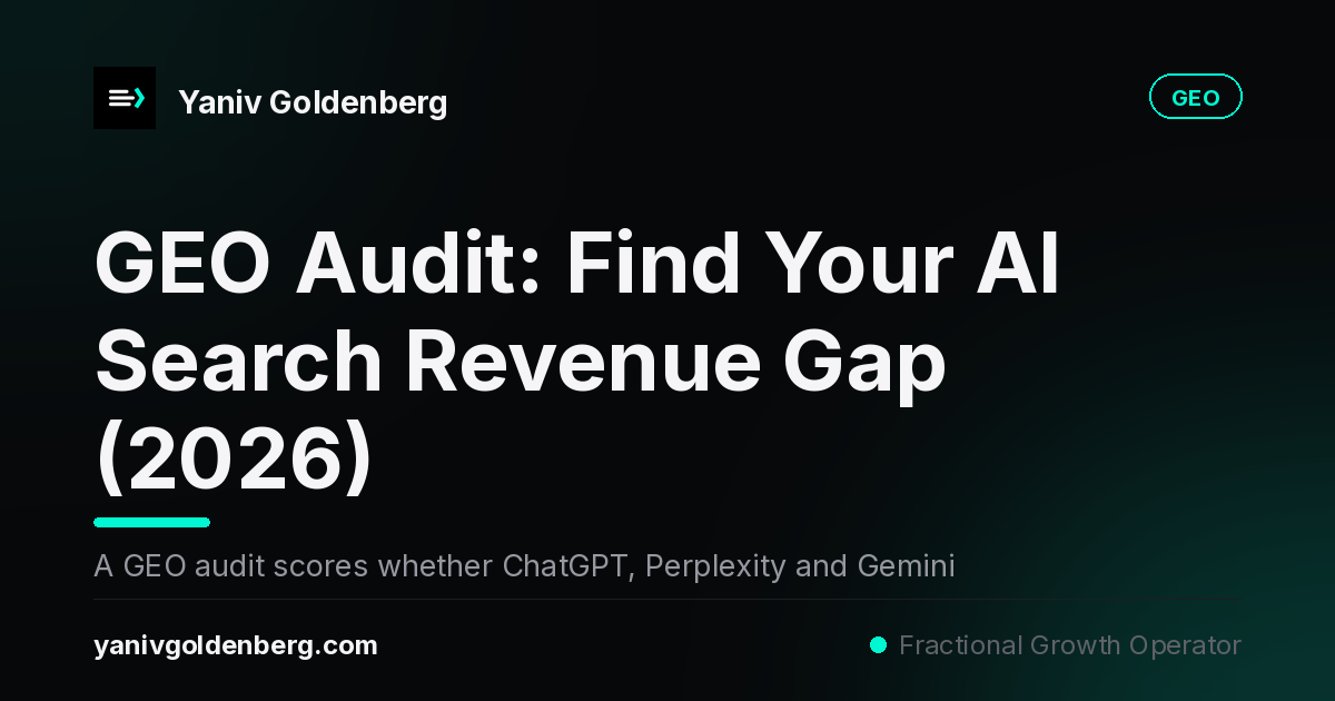 GEO audit scoring AI search visibility across ChatGPT, Perplexity and Gemini - Yaniv Goldenberg