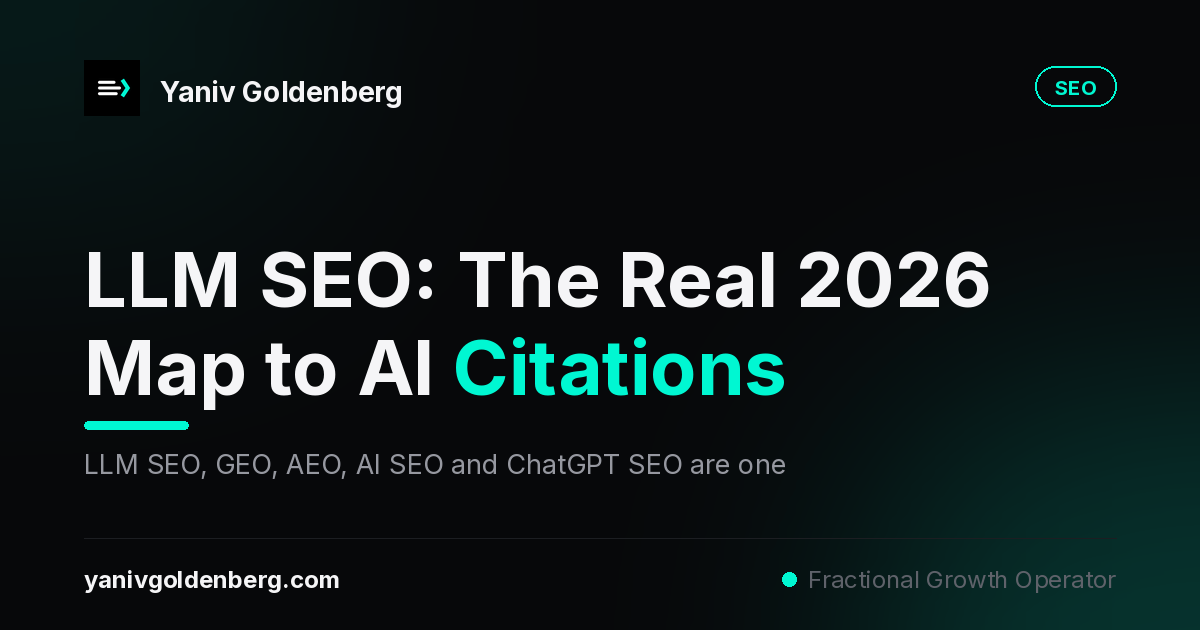 LLM SEO term map: GEO, AEO, AI SEO and ChatGPT SEO are one discipline for getting cited by language models - Yaniv Goldenberg