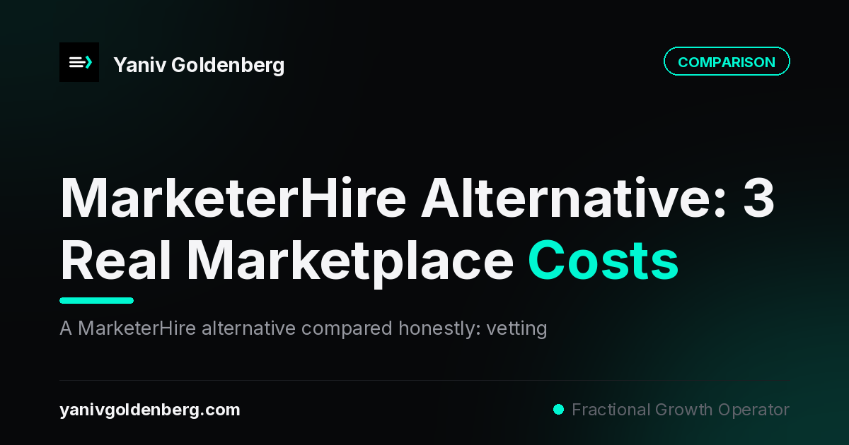 MarketerHire alternative: marketplace economics of vetting variance, churn and markup versus direct hiring