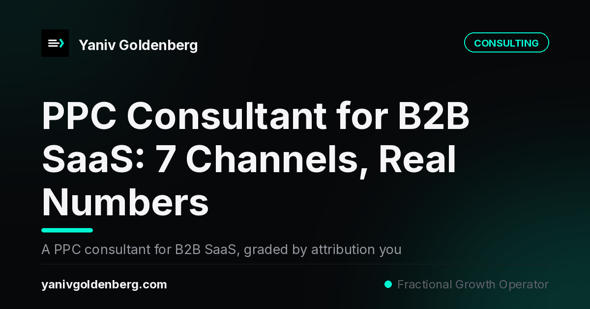 PPC consultant for B2B SaaS: paid search portfolio graded by attribution you own